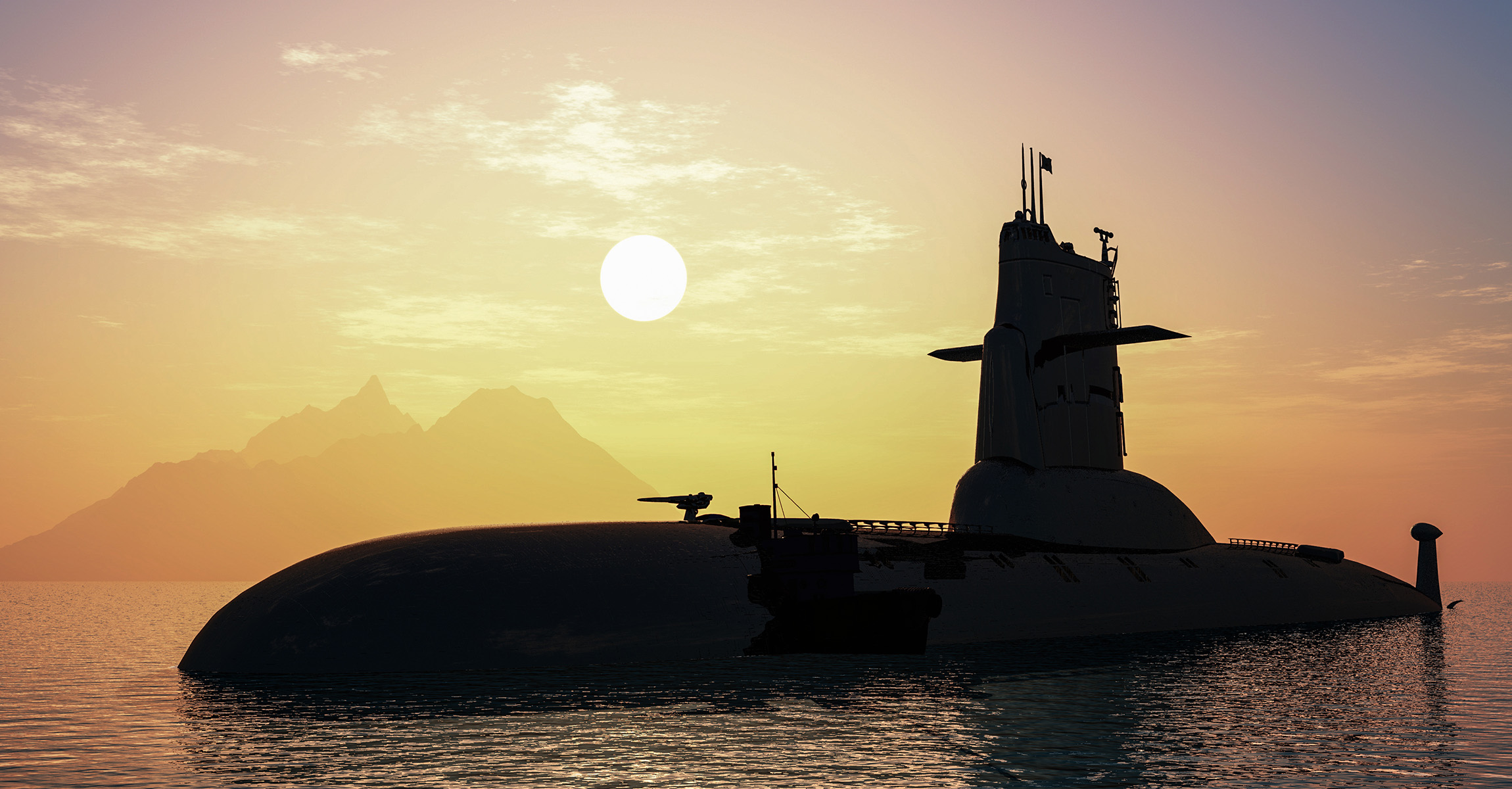 submarine-in-sunset